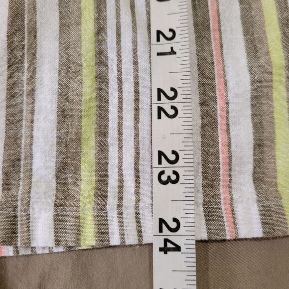 Liz Claiborne size medium linen cotton multi color stripped tunic - Picture 8 of 9